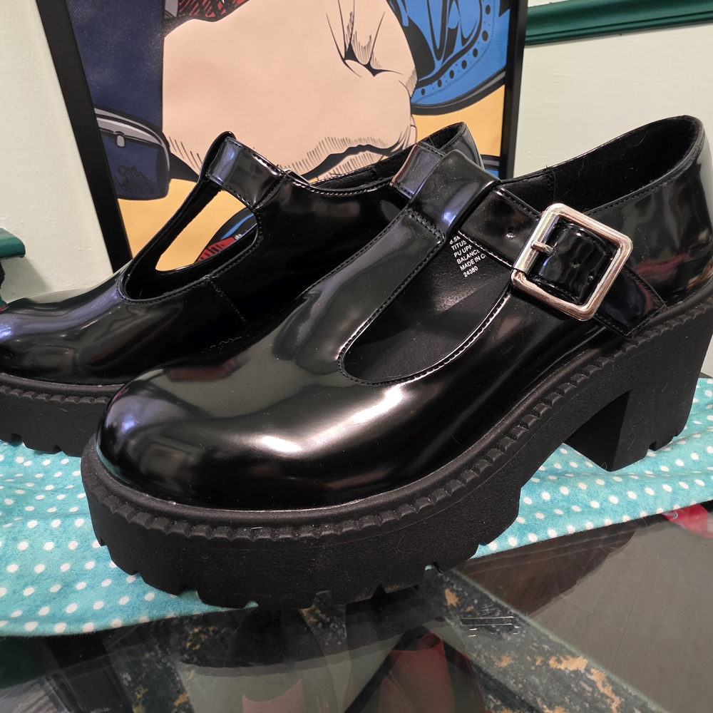Black Platform Mary Jane Shoes
